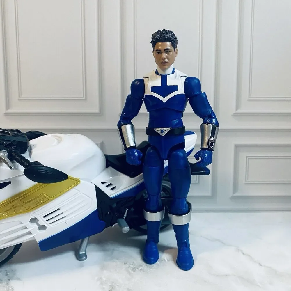 Hasbro Power Rangers Lightning Time Force Blue Ranger And Cycle Incomplete